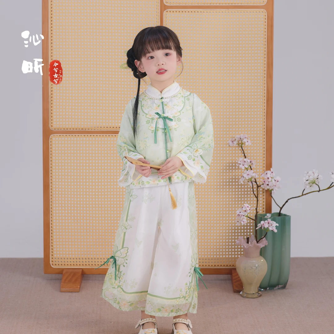 【沁昕】今兮古兮春秋儿童女童汉服古风中秋中国风明制裤装两件套