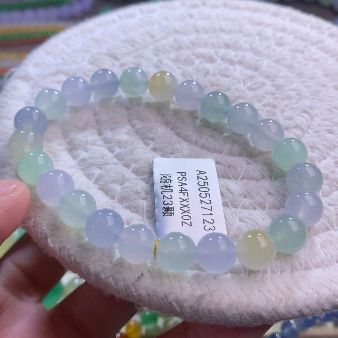 未镶嵌手链翡翠卡8 冰润马卡龙