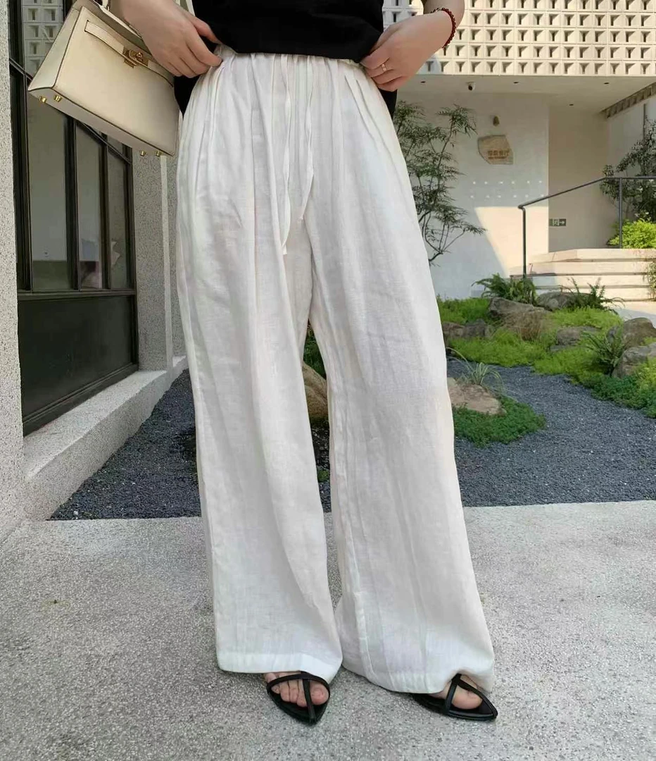 Nana家麻料阔腿裤219