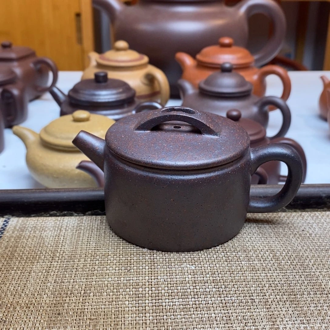 茶壶紫砂180毫升麻子泥汉瓦
