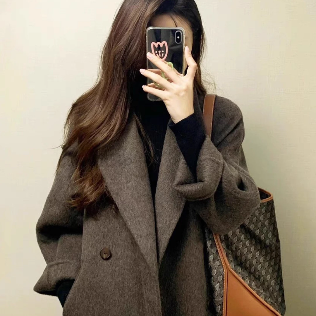 401～600默认微瑕 介意勿拍双面羊毛外套女