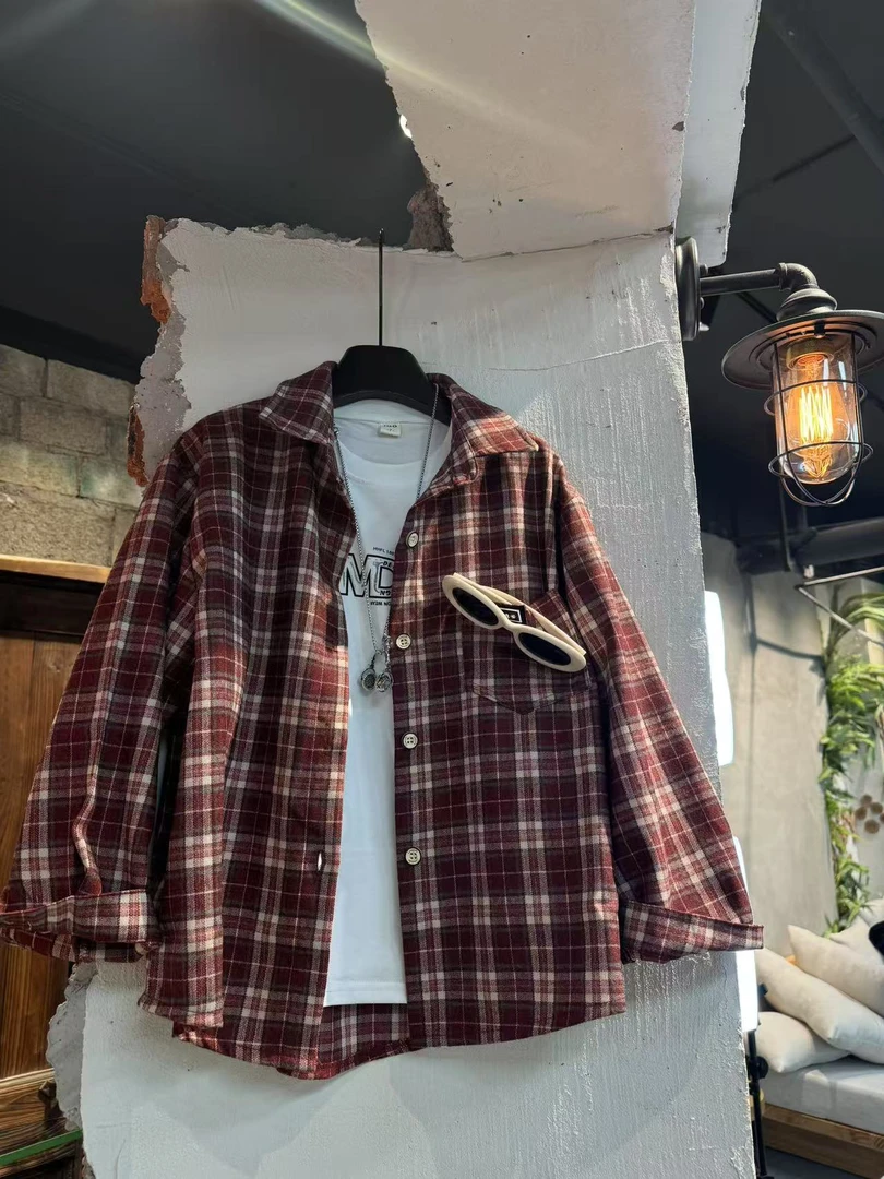 吾2025【Y】2月13日 儿童时尚潮酷安哥拉红衬衫两件套2510-