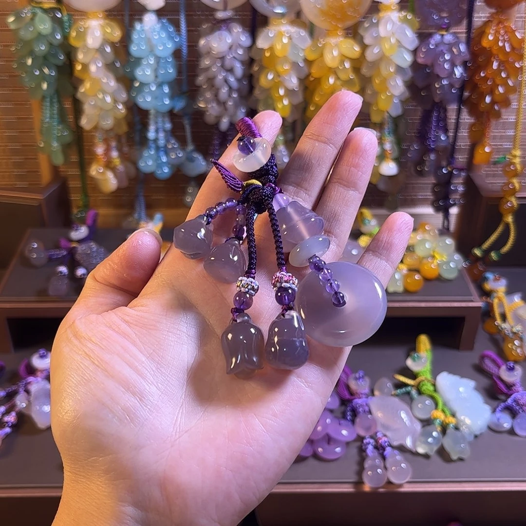 未镶嵌车挂玛瑙/玉髓钥匙扣