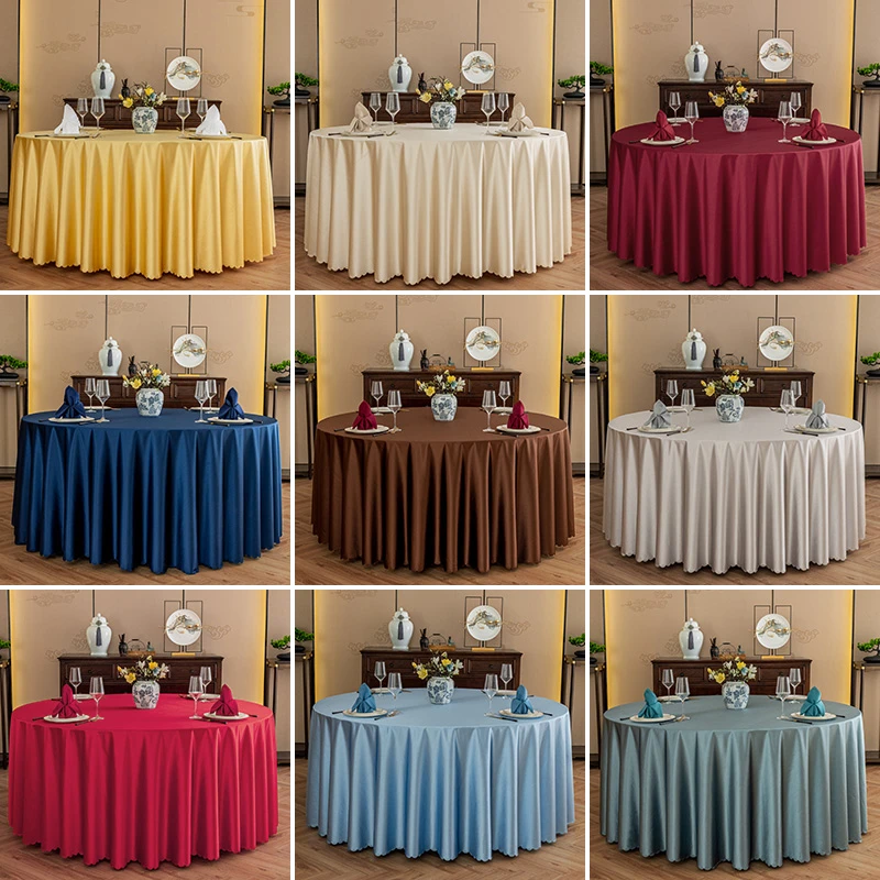 酒店专用圆形桌布饭店桌布酒席喜庆桌布欧式轻奢婚庆大圆餐桌面布