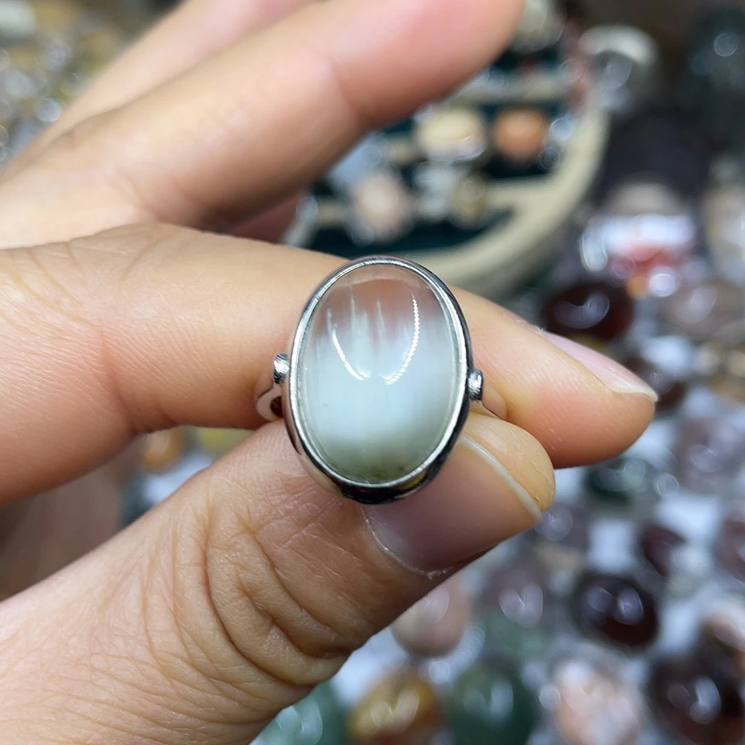 【闪购商品】银S925镶嵌珠宝半成品水晶戒指