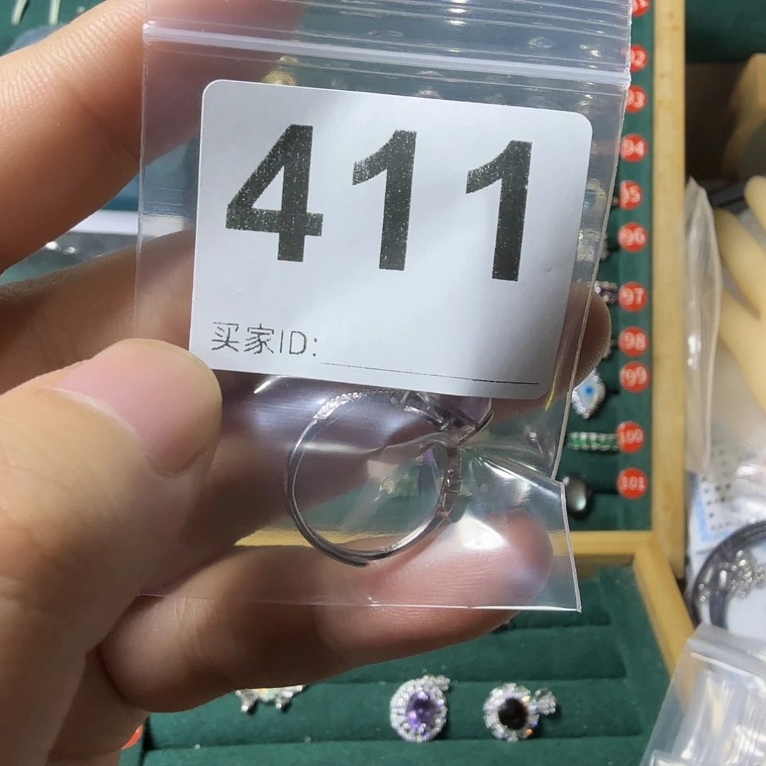 古***晨戒指银S925镶嵌紫晶