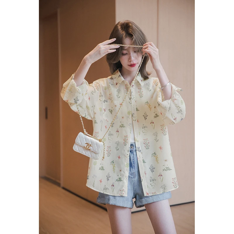 小谷粒【植物园衬衫】轻薄印花面料 满身花卉宽松版型 气质通勤