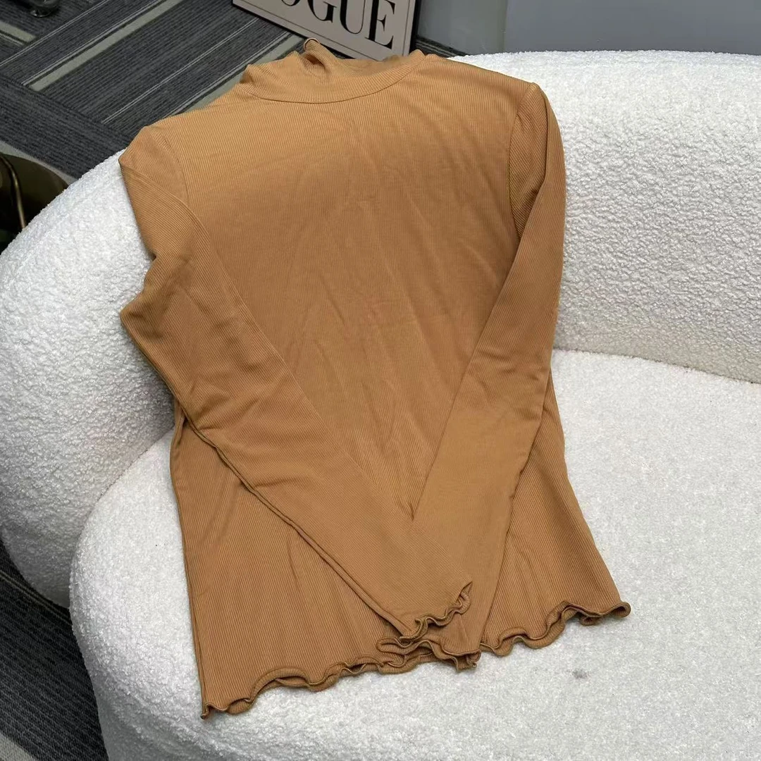 【二婷现货】24年木耳边长袖打底衫