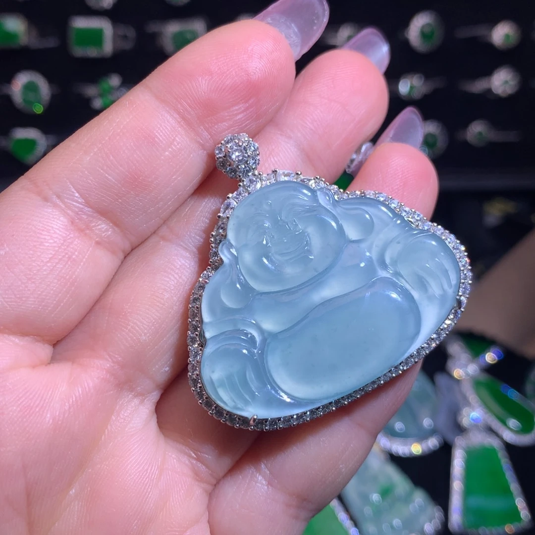 【闪购商品】翡翠银S925镶嵌颈饰天然翡翠