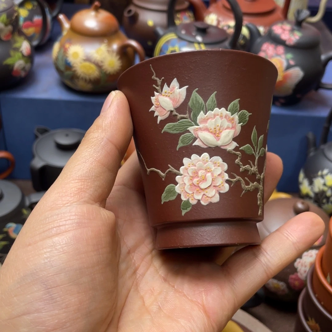 红泥茶杯紫砂主人杯120cc