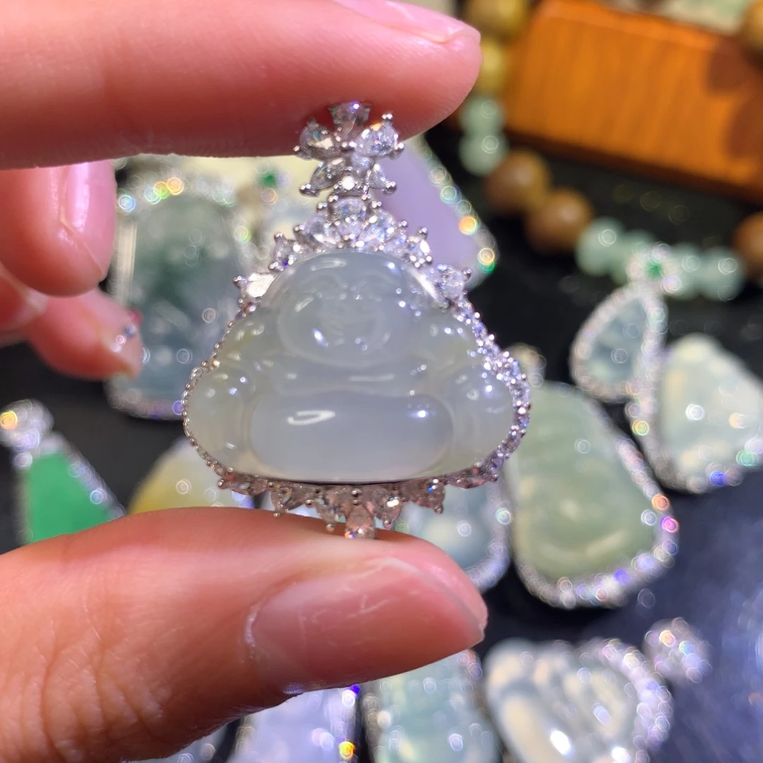 翡翠银S925镶嵌颈饰