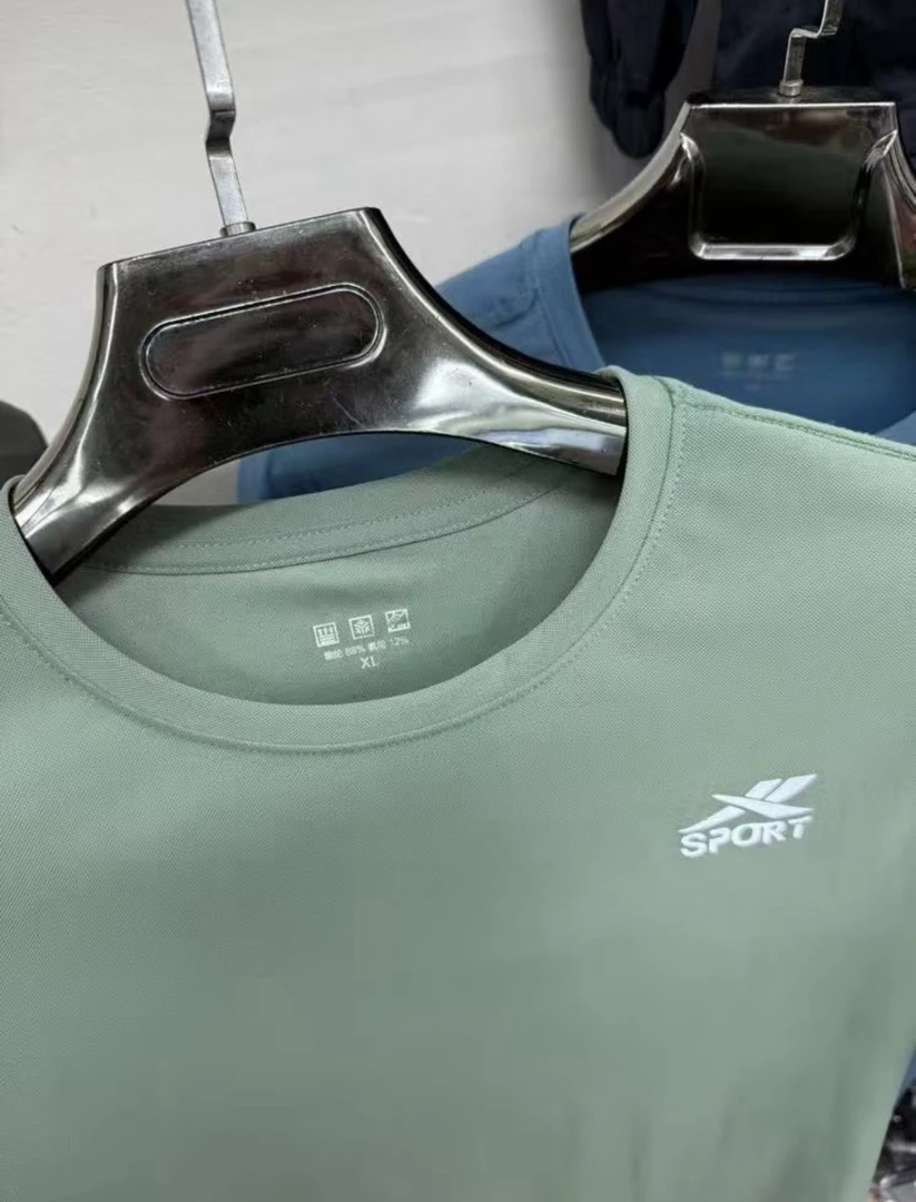 户外日常男士纯色短袖男装跑步圆领男士锦纶t恤T恤