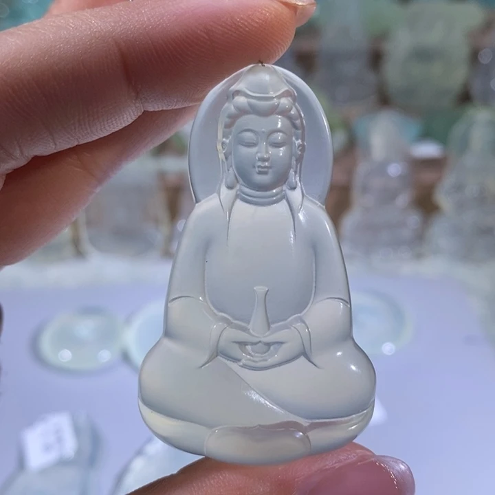 岫玉未镶嵌吊坠心**风吊坠