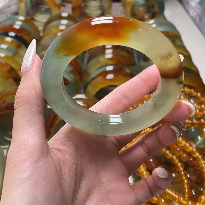 蛇纹石玉未镶嵌手镯54.8