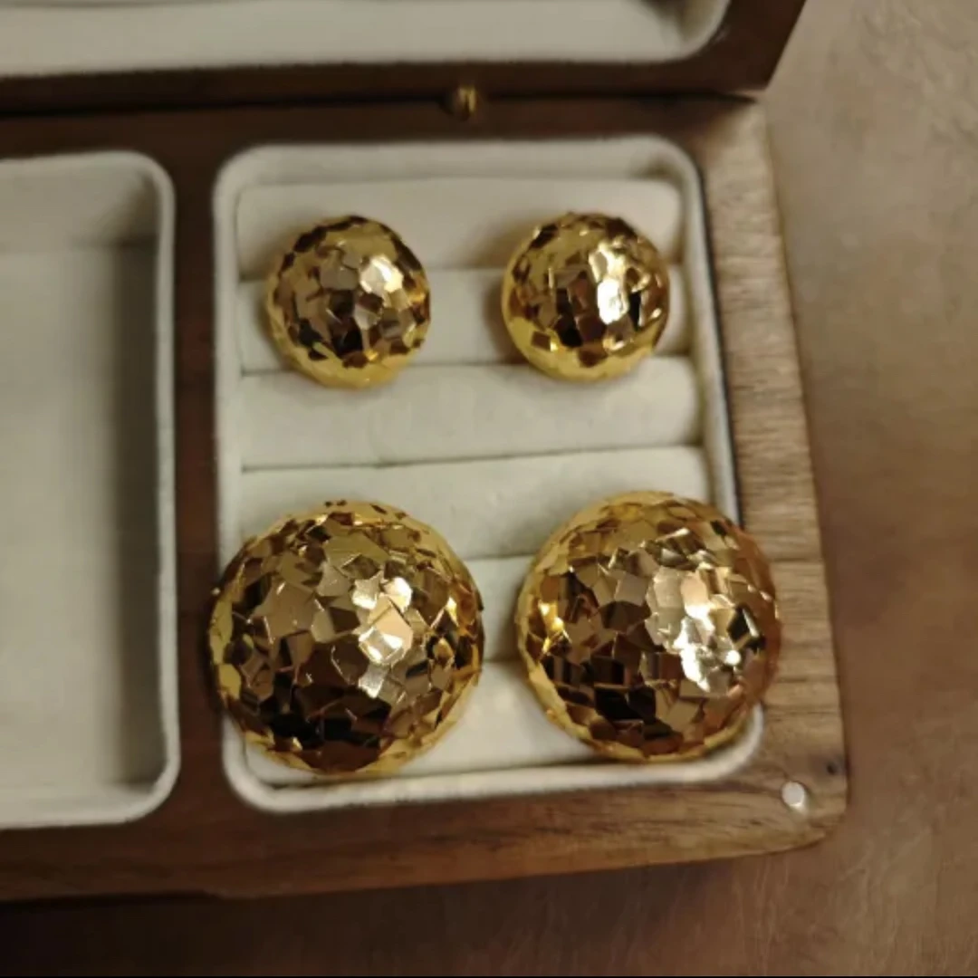 黄铜琉璃耳饰 时尚中古VINTAGE 明星同款肌理拼接高级感耳饰