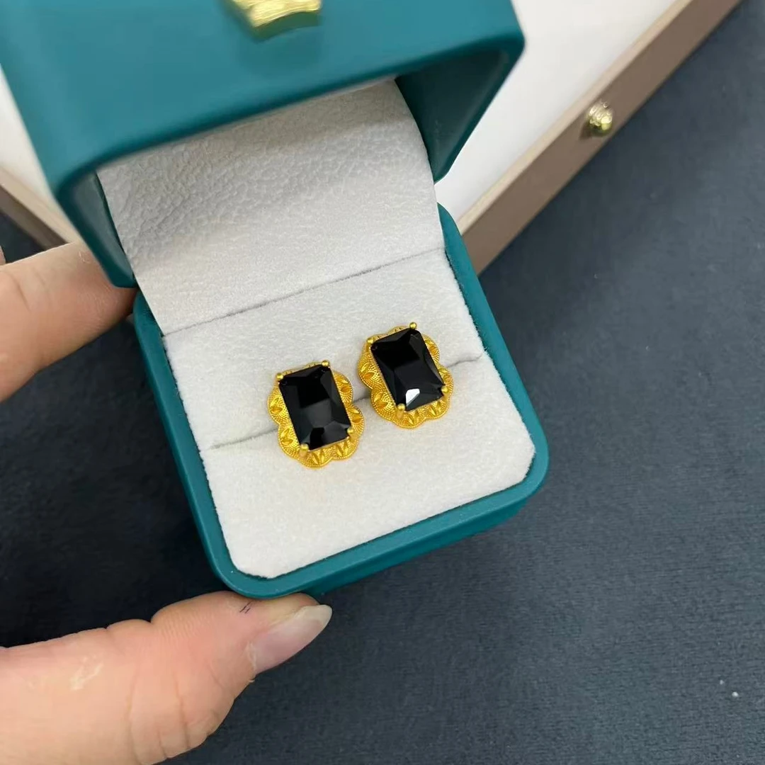 铜合金琉璃耳饰 藏式新款精致简单百搭耳钉