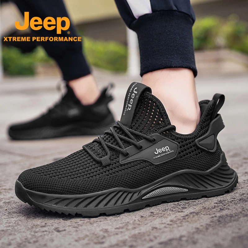Jeep吉普夏季男鞋新款轻便镂空透气网面鞋男士户外软底运动休闲鞋