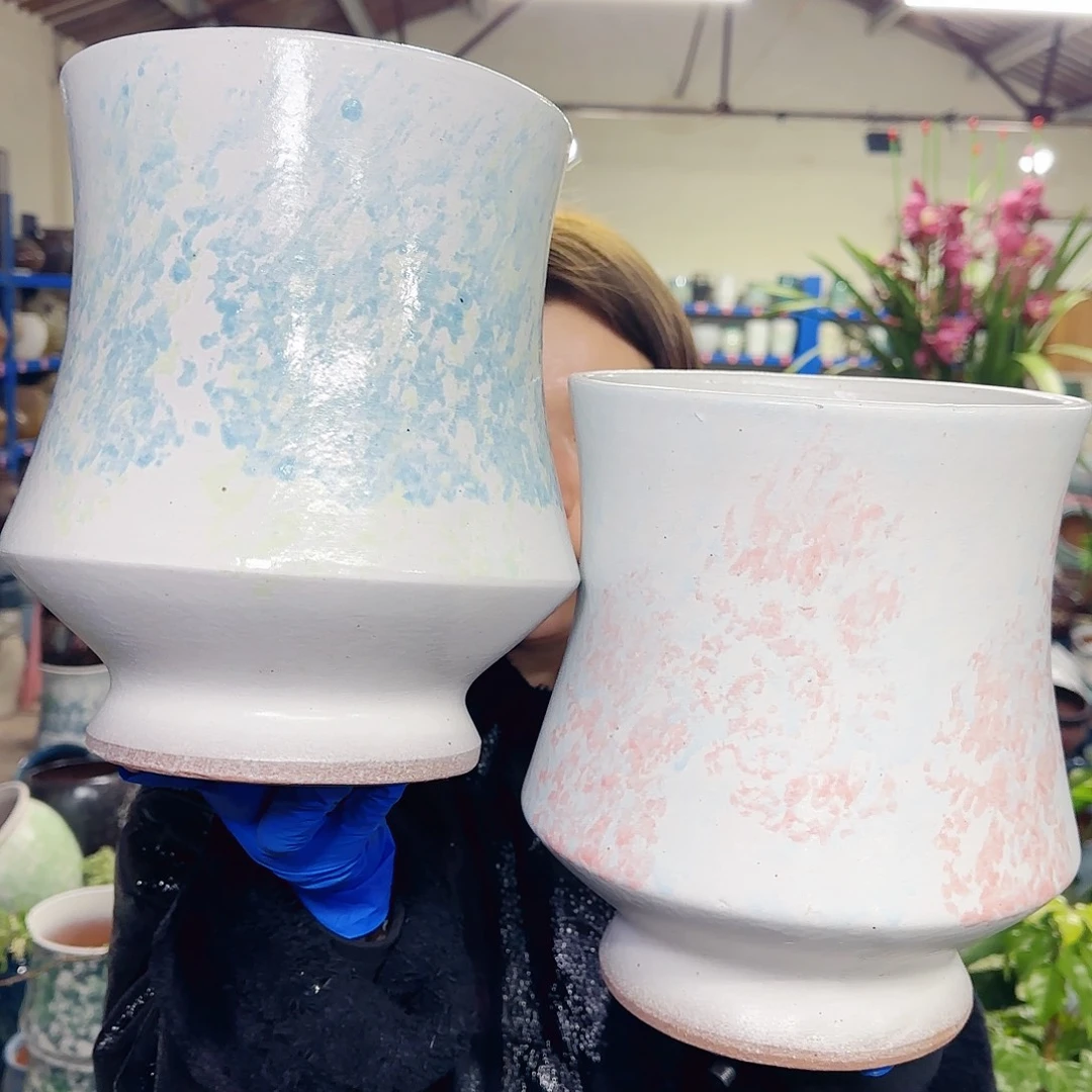 紫砂花盆高24口19