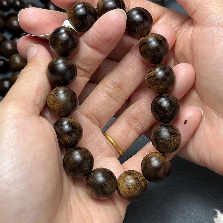 沉香手串深*果白棋留疤