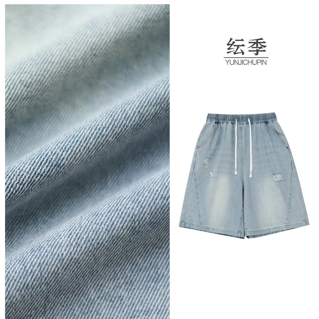 【纭季原创】裤长55-57 夏季新款简约裤绳牛仔短裤女D25877