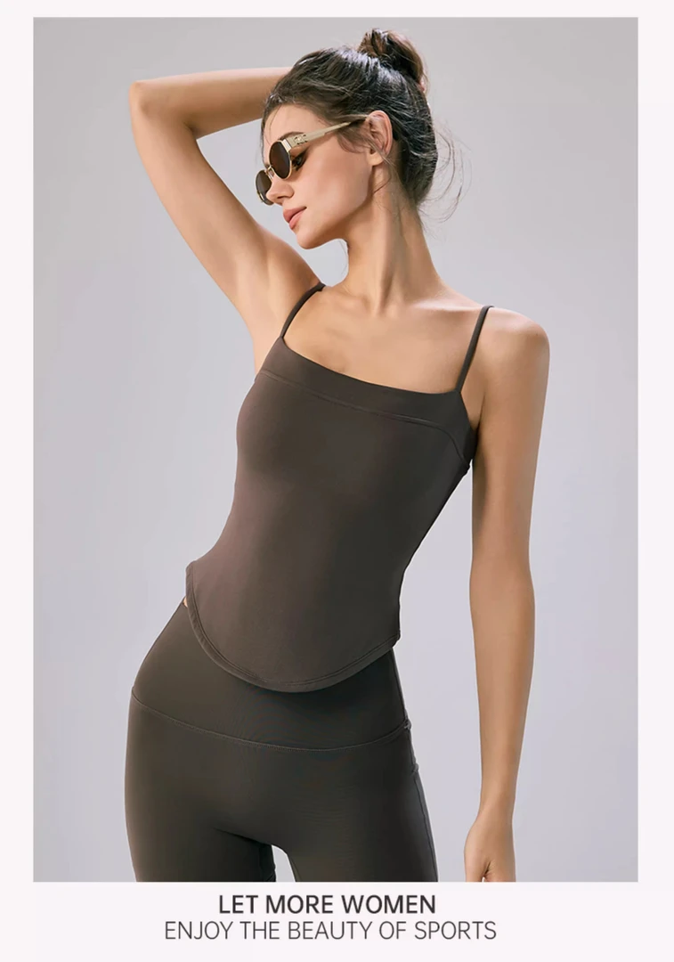 细带美背运动背心女双层外穿健身瑜伽内衣舒适普拉提健身文胸春夏