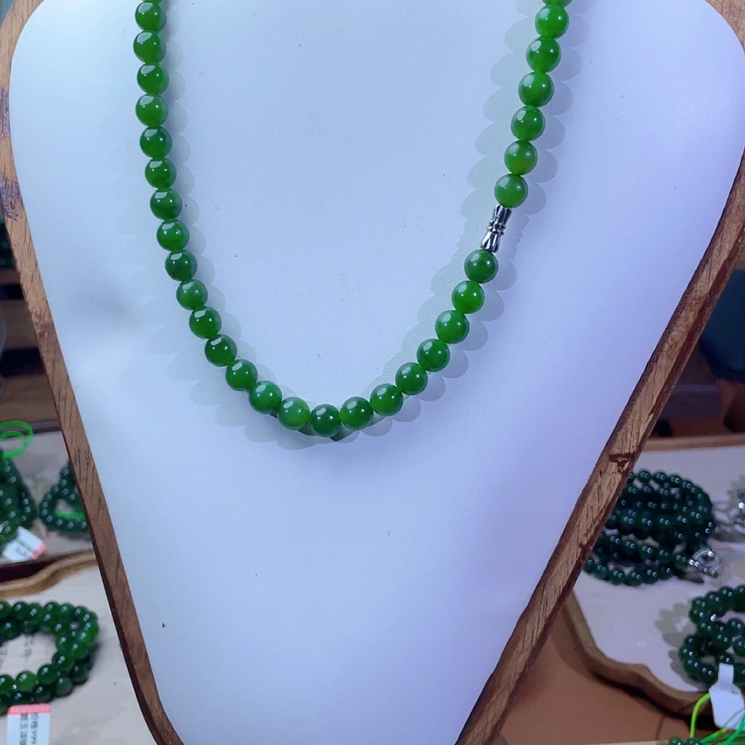 健***安和田玉（碧玉）未镶嵌颈饰8