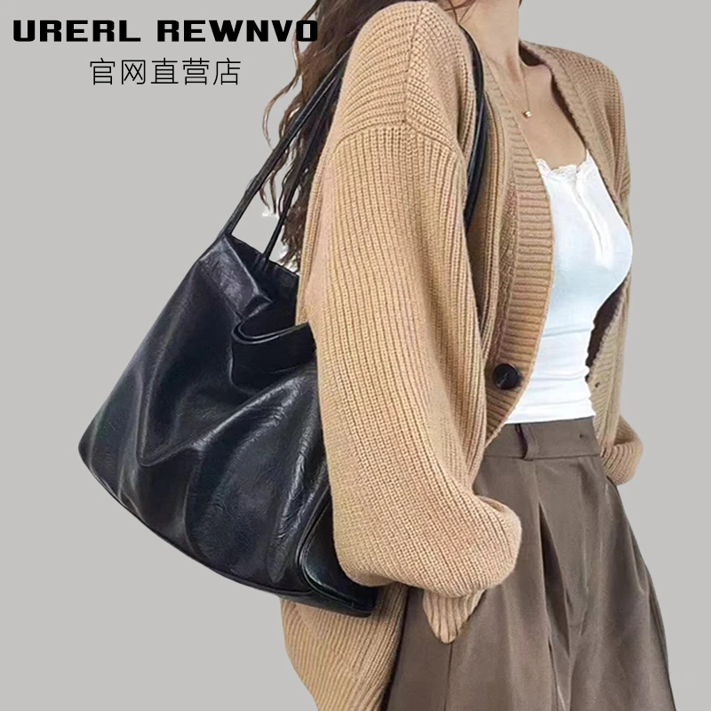 URERL REWNVO软皮托特包女2025新款通勤大容量托特包通勤大单肩包