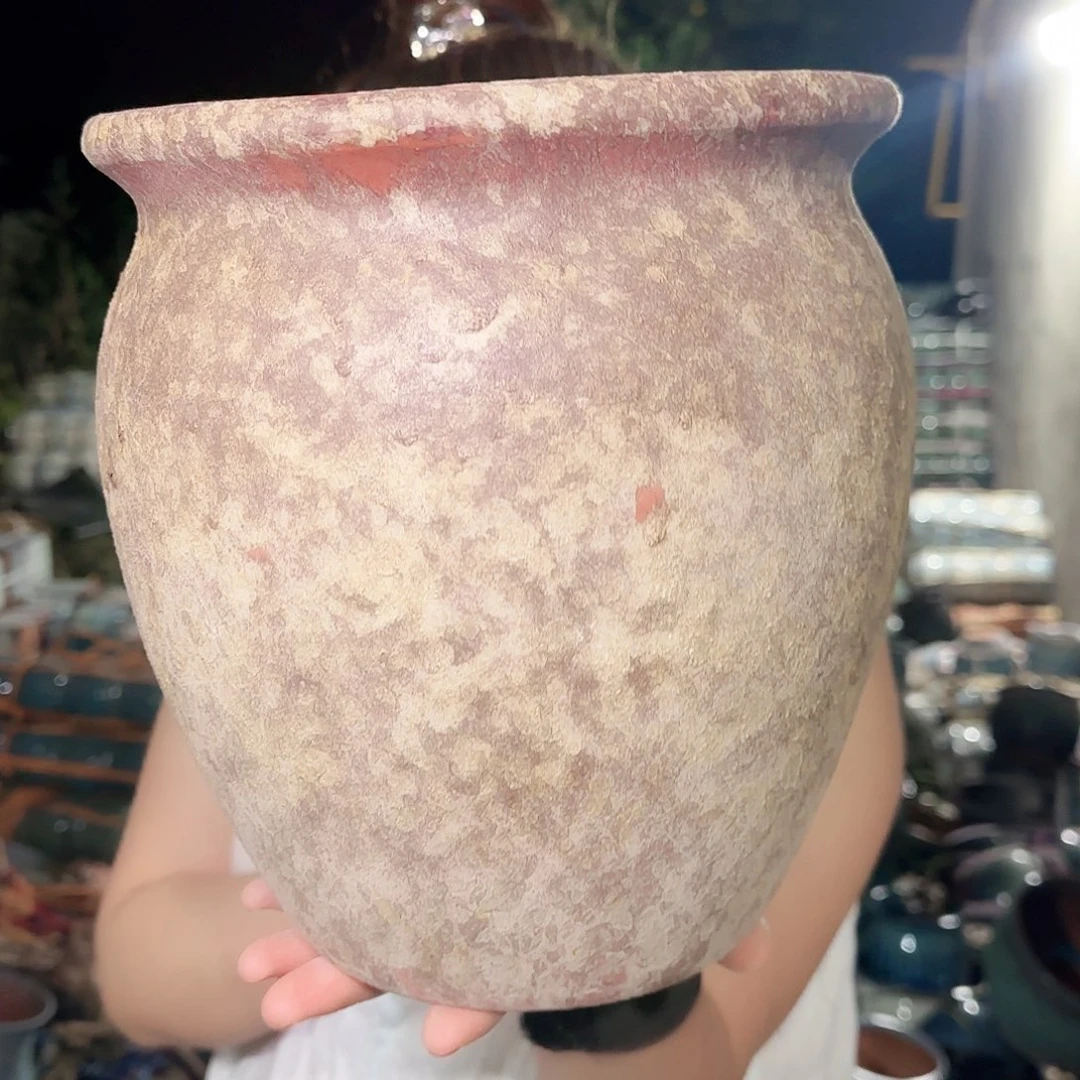紫砂花盆高24口22 微瑕