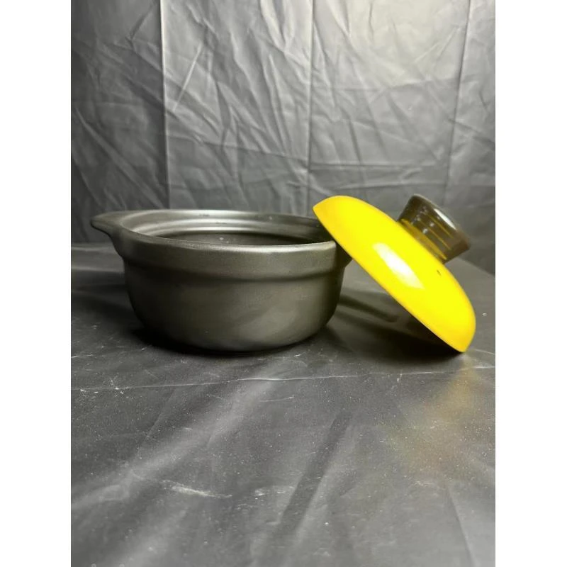 KMJ-C18贴纸黄陶瓷砂锅小号汤堡高14厘米宽23厘米仅有一件