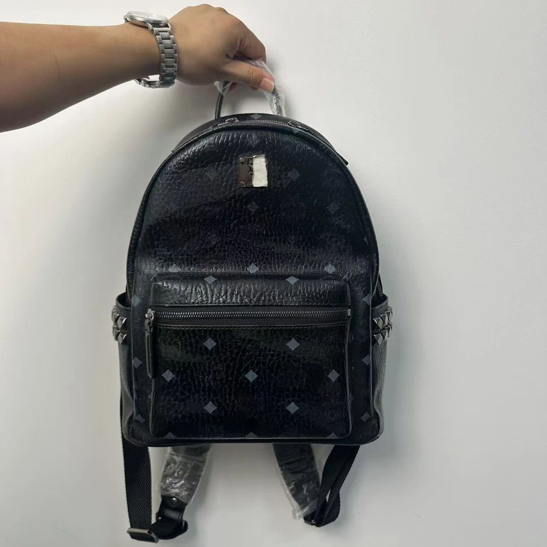 19【双肩包黑色】防水棕色街头潮流双肩包印花