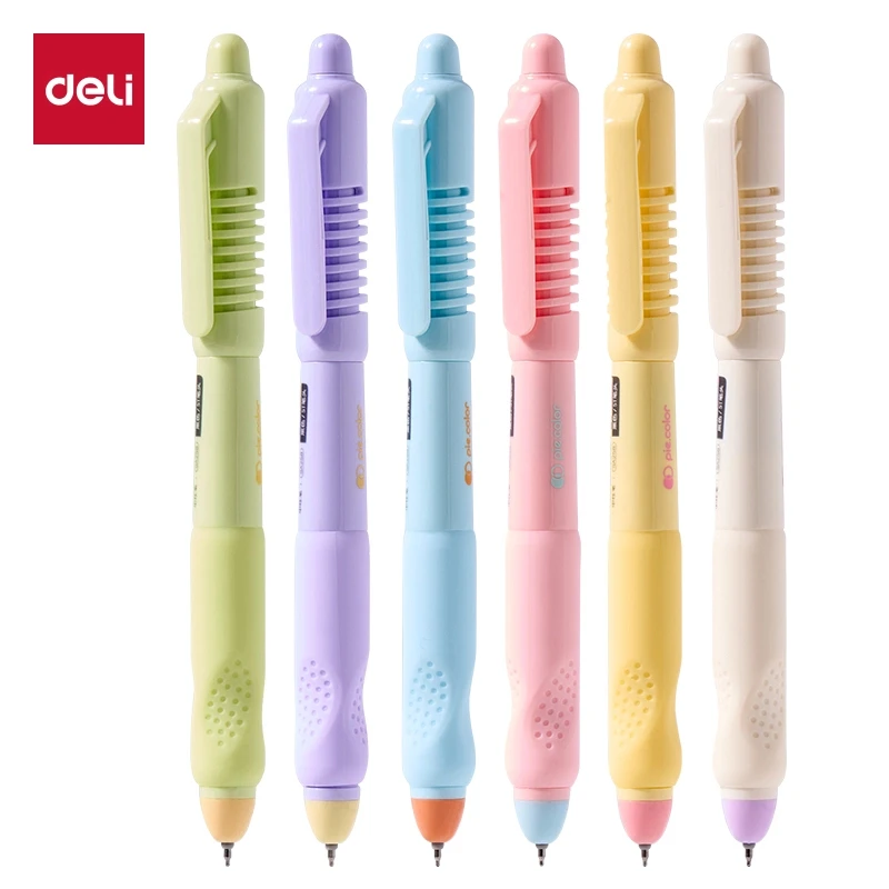 Deli/得力 SA258按动中性笔ST速干高颜值正姿笔黑色学生刷题笔