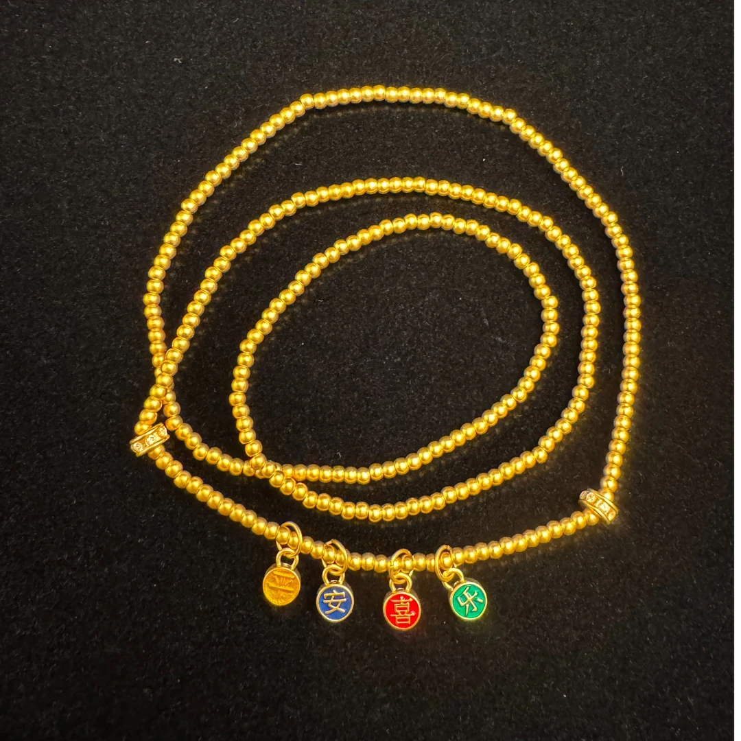 足金999 黄金古法平安喜乐三圈