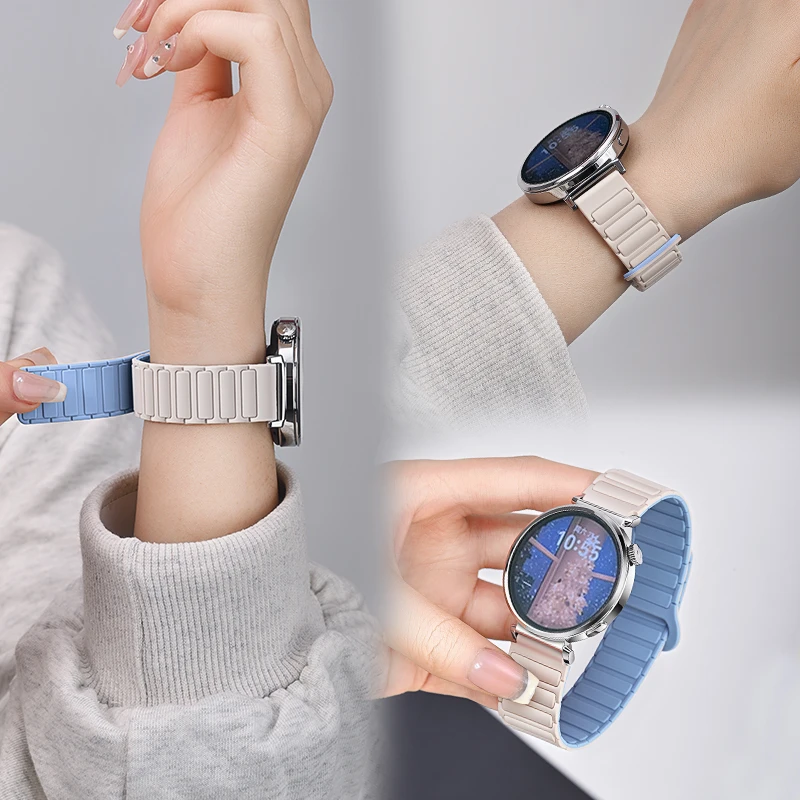 适用华为gt5/4/3手表表带gt5Pro磁吸硅胶腕带高级感watch5/4男女