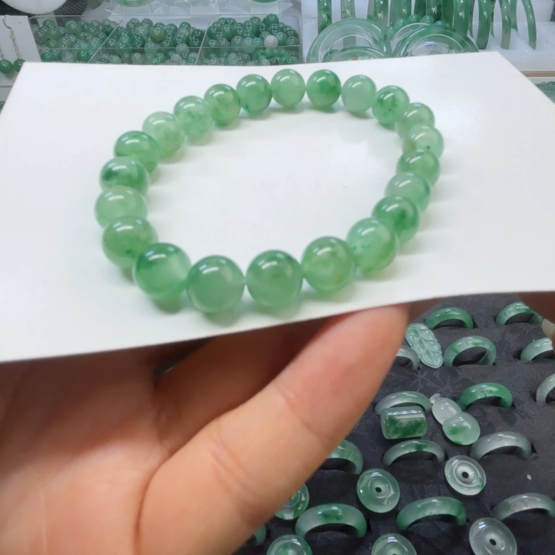 石英质玉（非洲翠）未镶嵌戒指  珠子  手镯卡8手串