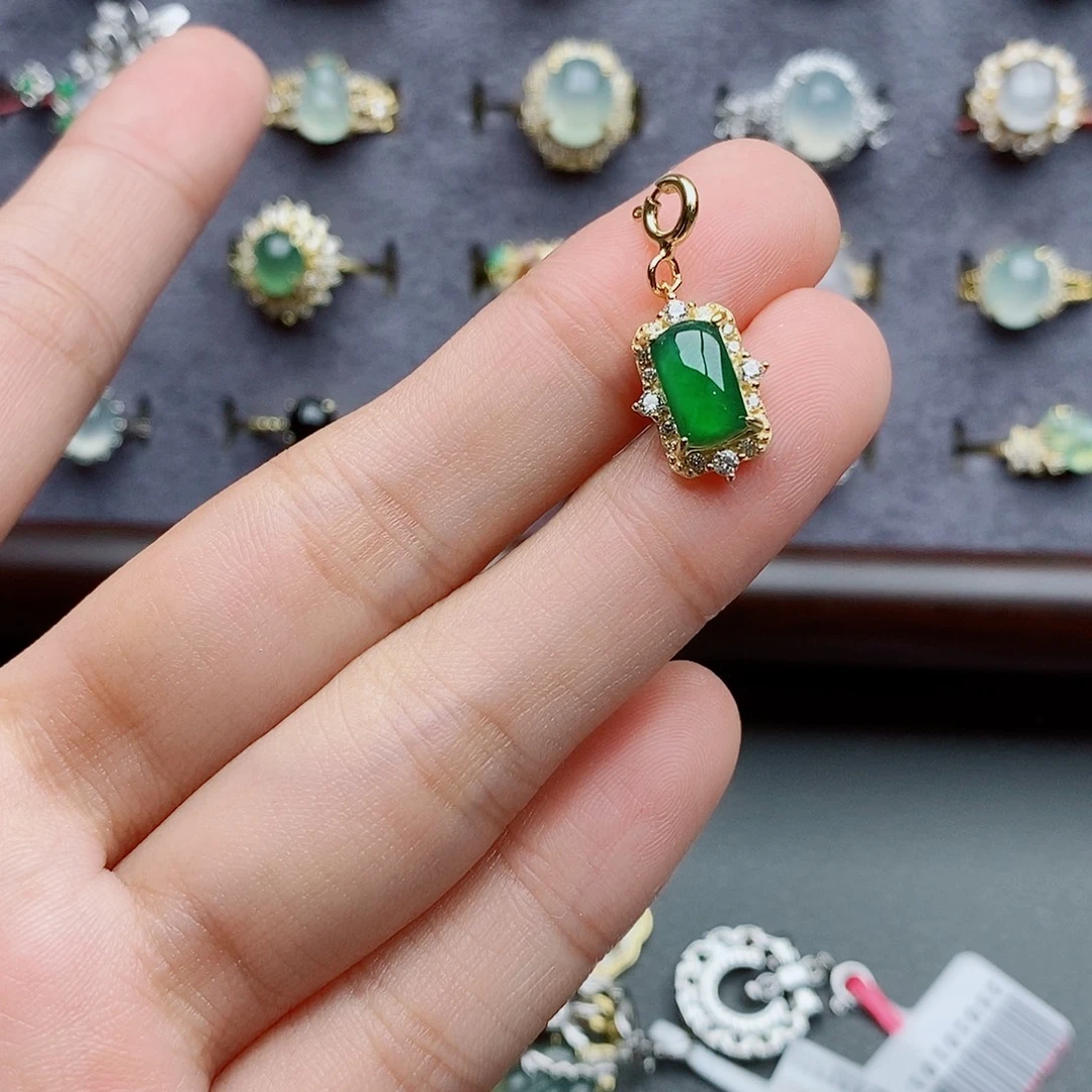 翡翠银S925镶嵌戒指111111