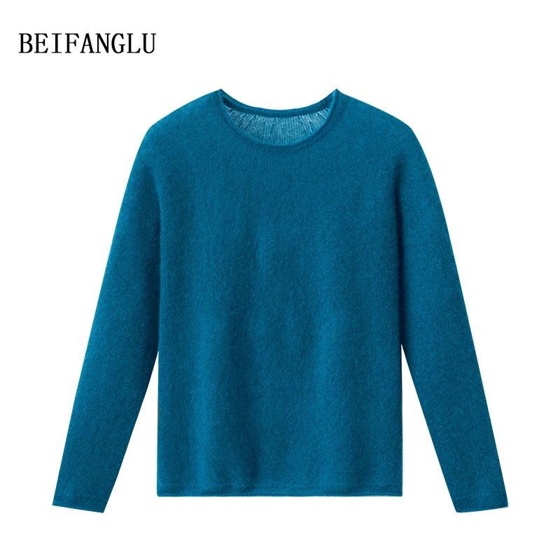 北方鹿【暖柔丝羊绒系列】早秋全成型无缝纯色高级感针织衫女251032