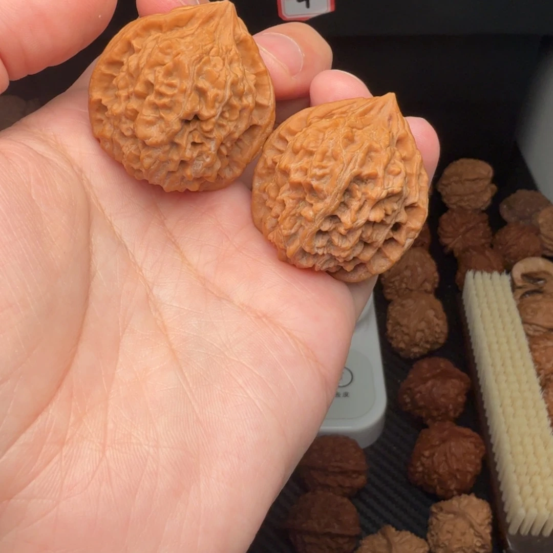 文玩核桃把件野生马蹄狮子头边37