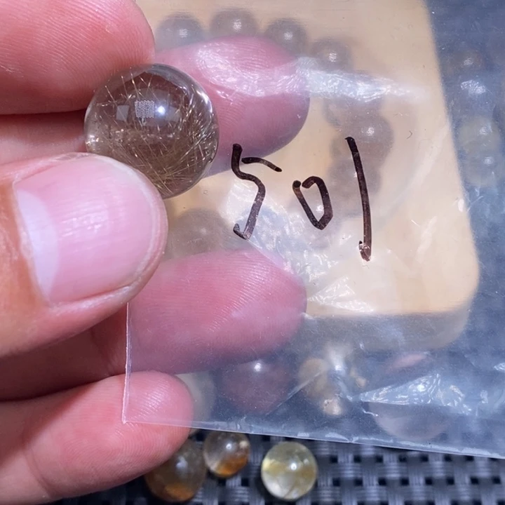 卡***卡未镶嵌发晶手链天然水晶手串