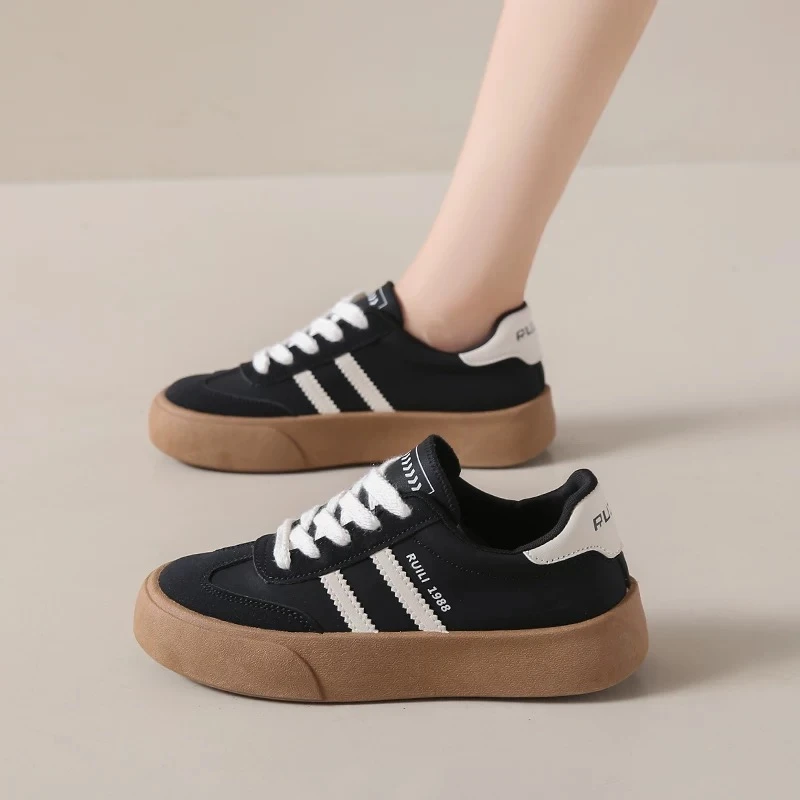 女秋冬百搭时尚舒适厚底德迅鞋小白鞋板鞋RF702