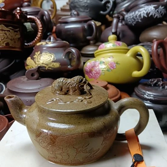 紫砂茶壶宜兴原矿解壳青柴烧手工260cc紫砂壶