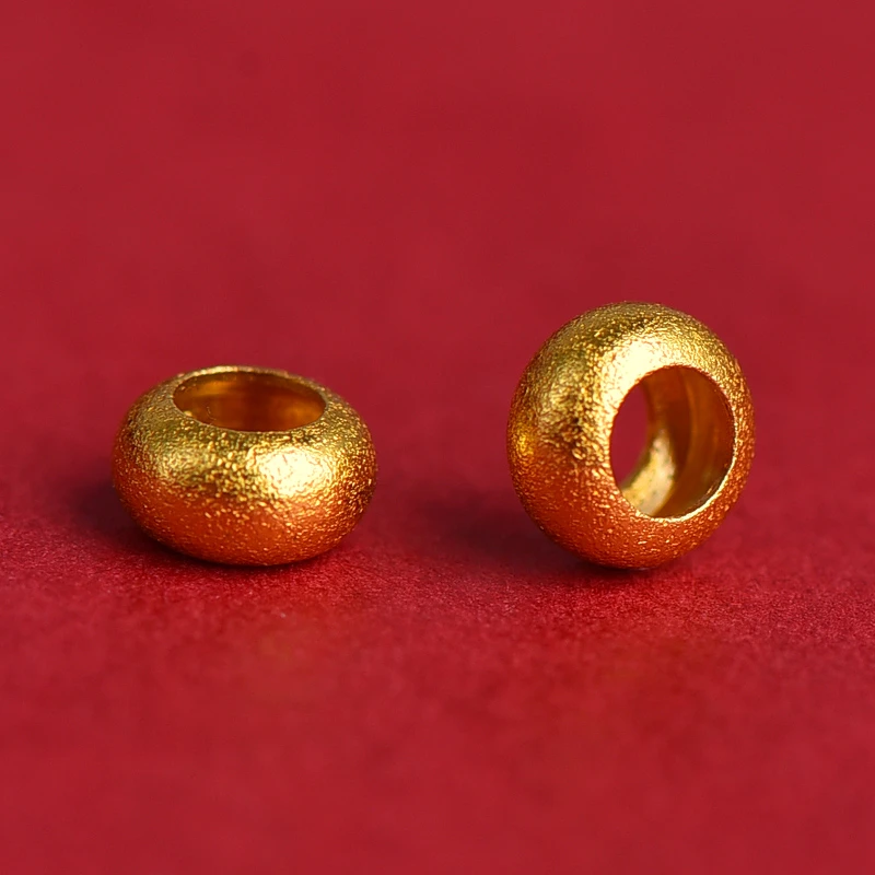 铜镀金色大孔车轮隔珠手工编绳配件diy手串毛衣链配珠材料B405