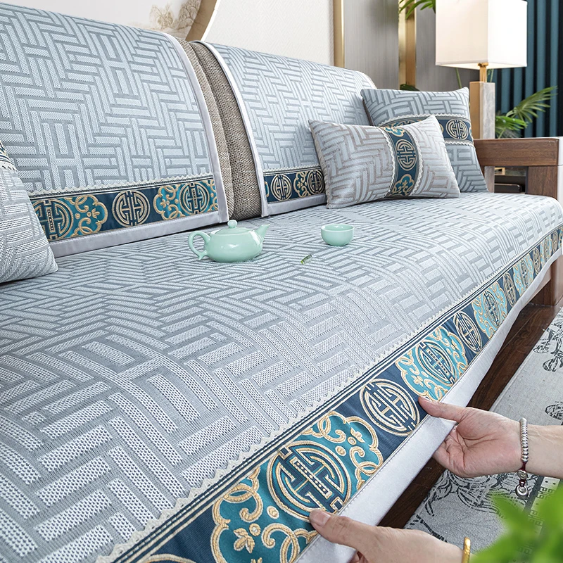 新中式沙发垫夏季通用防滑红木坐垫2025新款实木沙发套罩定制盖布