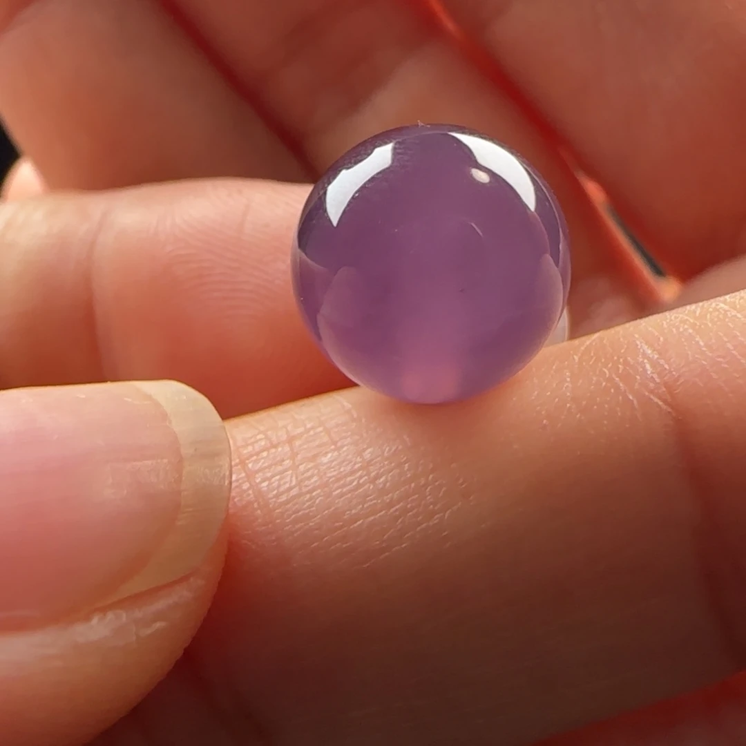 玛瑙/玉髓未镶嵌圆珠：11.2保山原矿本地紫玛瑙