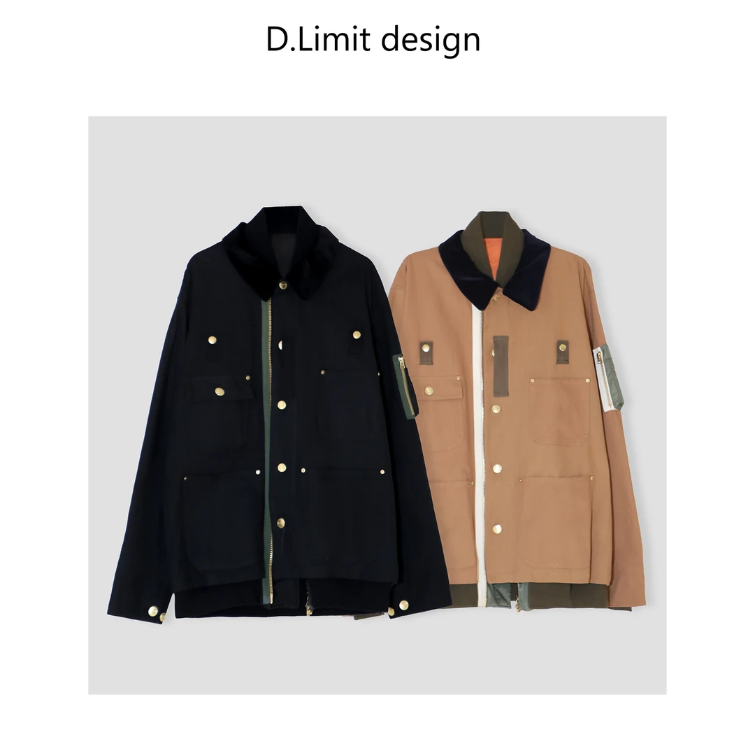 【D.Limit design】解构拼接工装口袋假两件夹克外套