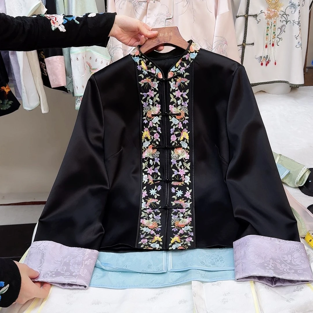 刺绣真丝定制 黑色同款