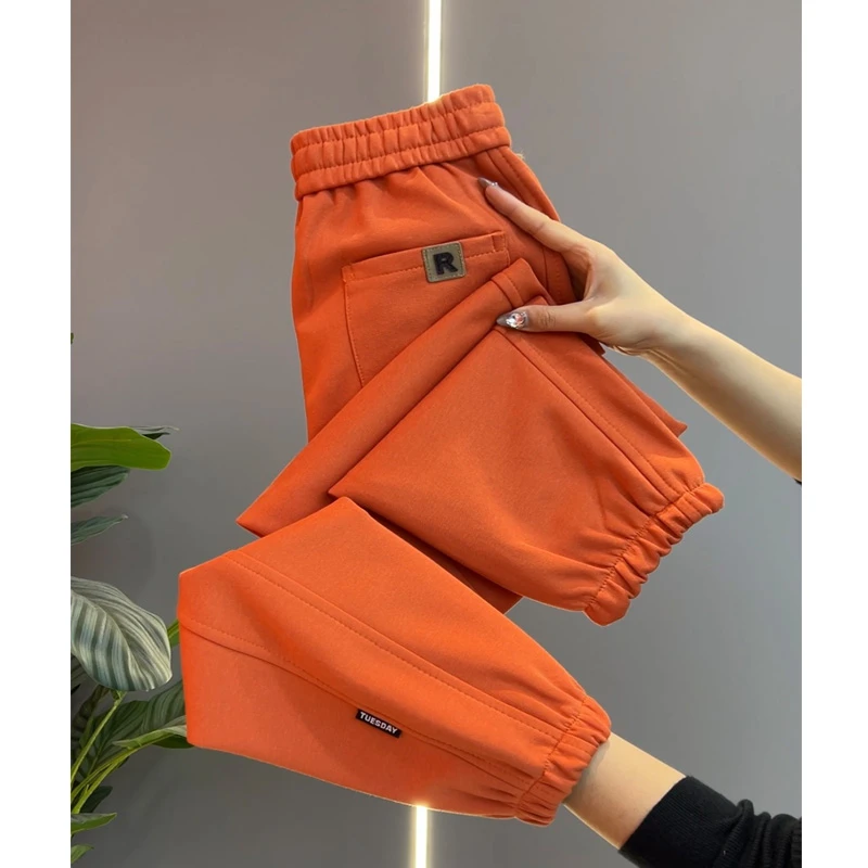 2025春季高腰显瘦百搭韩版舒适高级感运动裤洋气束脚裤女