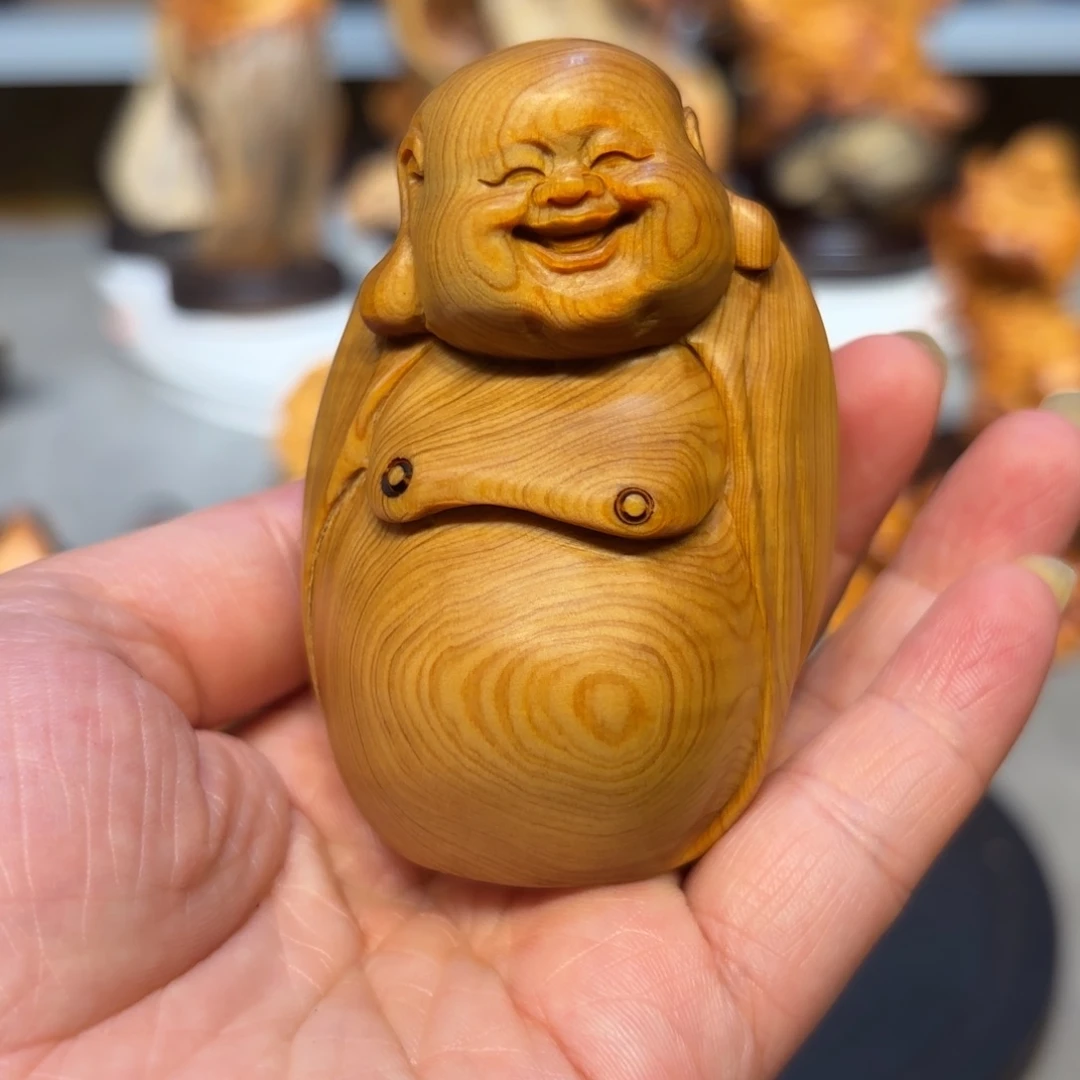 木太行崖柏弥勒佛
