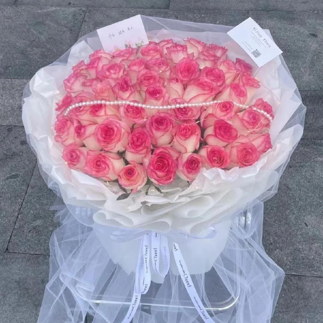 【怦然心动】52枝艾莎玫瑰花束生日礼物生日鲜花花店送花上门鲜花免费配送送女友告白求婚