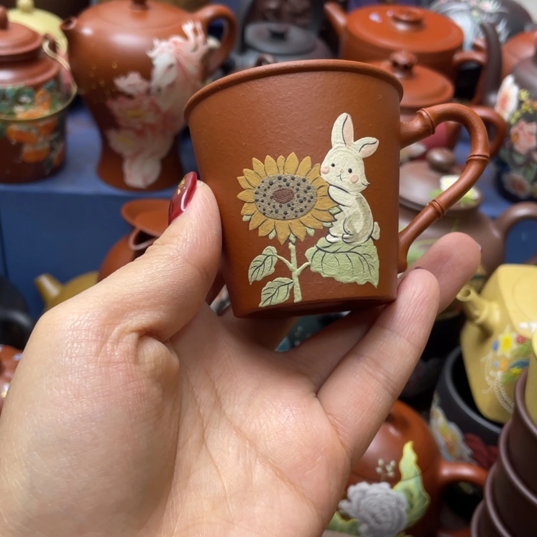 红泥茶杯紫砂主人杯80cc