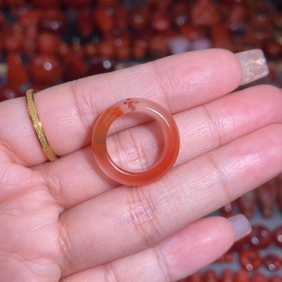 南红玛瑙未镶嵌冰飘跑环14mm+